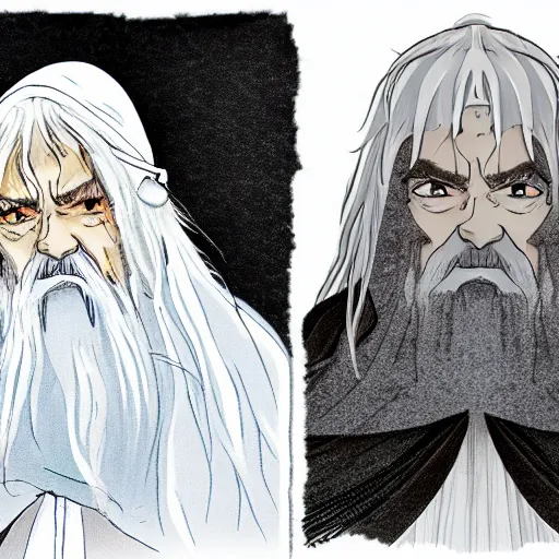 Prompt: gandalf as an anime character