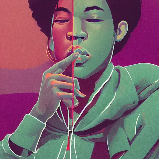 Image similar to marijuana profile picture by sachin teng,, organic painting, marijuana smoke, matte, hiphop, hard edges, energetic, 3 d shapes, supreme, asymmetrical, smoke, green, highly detailed