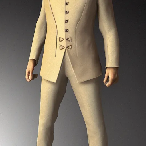 Prompt: british lord wearing expensive israeli beige suit designed by michaelo angelo, frame focused on face and upper body, created with metahuman in unreal engine