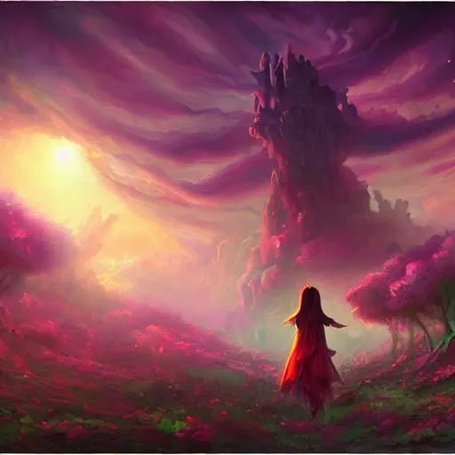 Image similar to i am attracting beautiful souls into my life 🌫✨🌸🌹, 8 k resolution detailed fantasy art, asymmetrical composition, anato finnstark marc simonetti lisa frank zbrush central gloomy midnight.