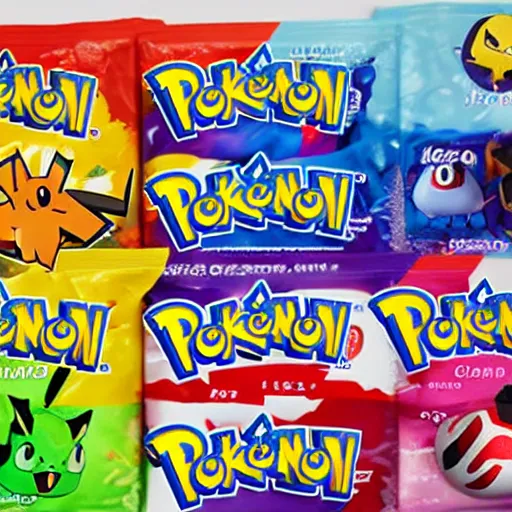 Prompt: assorted pokemon candies