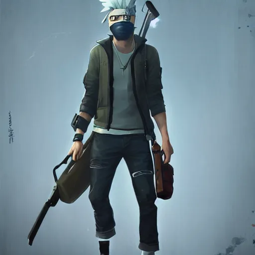 Image similar to kakashi, style game square enix life is strange remake, trending on artstation, painted by greg rutkowski, render with game the last of us parte ii details