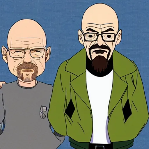 Image similar to Walter White in the style of Studio Ghibli