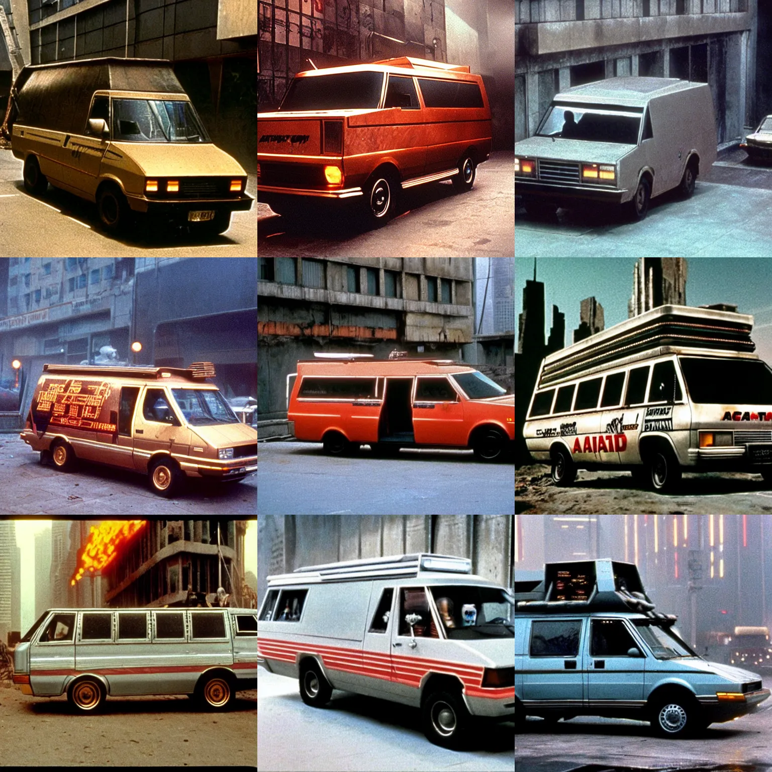 Prompt: The A-Team Van, Still from Blade Runner (1982)