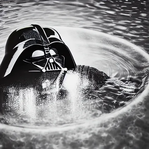 Image similar to Darth Vader bathing in a pool