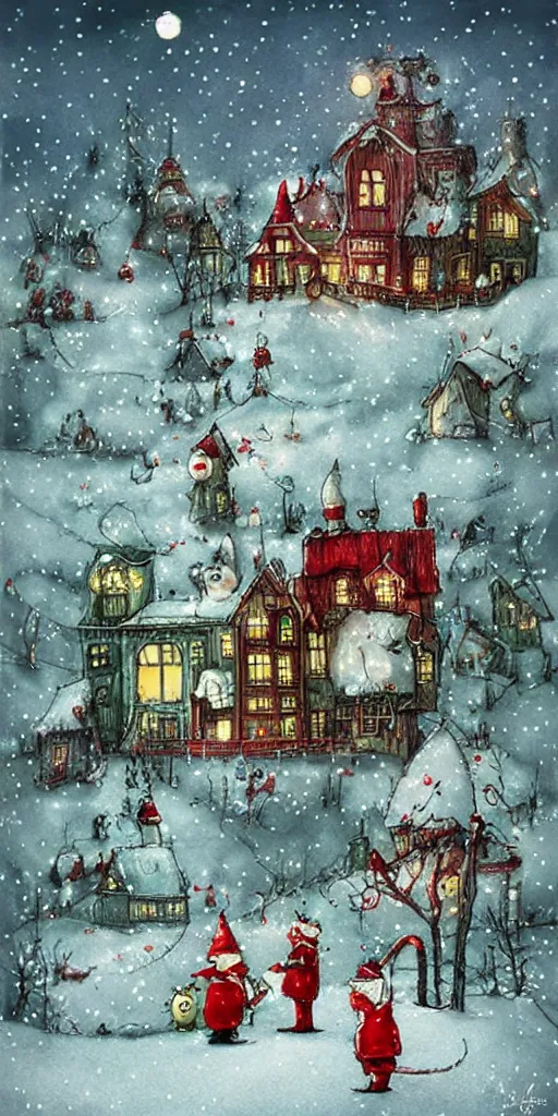 Image similar to a north pole christmas scene by alexander jansson