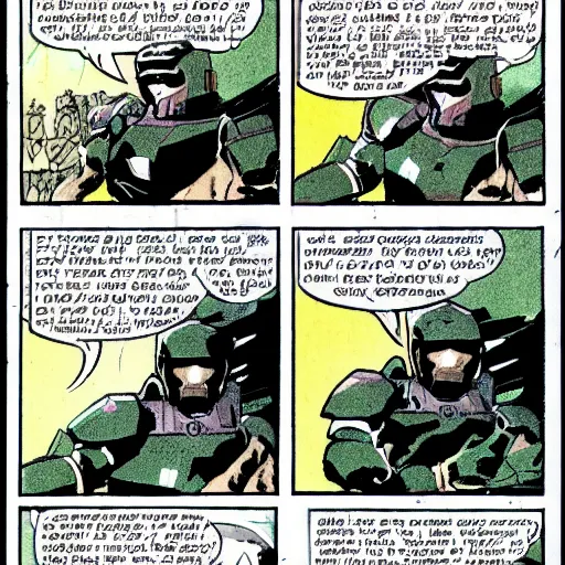 Prompt: master chief in a comic book