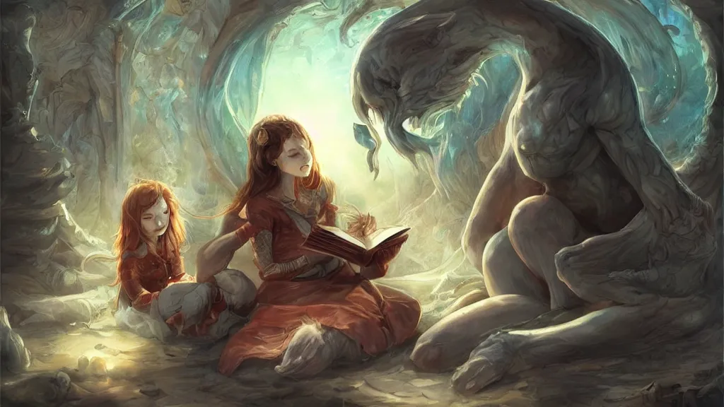 Prompt: reading a book, fantasy artwork, award winning, very very very very very very very beautiful, artstation