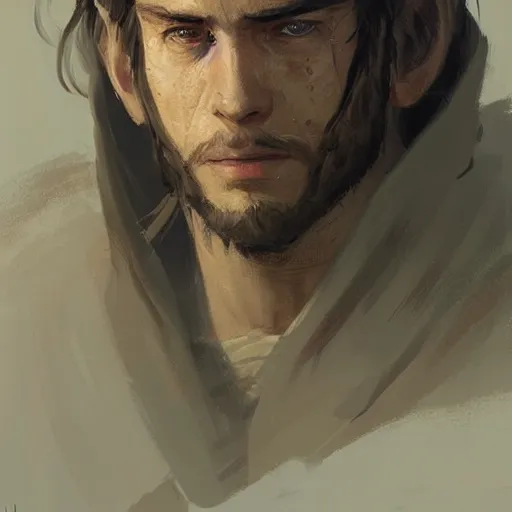 Prompt: portrait of a man by greg rutkowski, young jedi kinght kyp durron from star wars expanded universe, he is about 3 0 years old, highly detailed portrait, digital painting, artstation, concept art, smooth, sharp foccus ilustration, artstation hq
