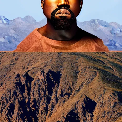 Image similar to mountain that is in the shape of kanye west's head