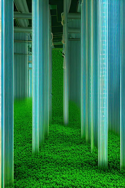 Image similar to vertical farming, solarpunk, studio ghibli, octane render, 4 k