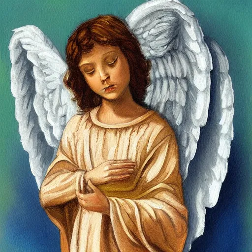 Image similar to biblically accurate angel, painting