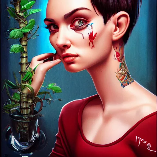 Image similar to Forestpunk Tony Montana portrait Pixar style, by Tristan Eaton Stanley Artgerm and Tom Bagshaw