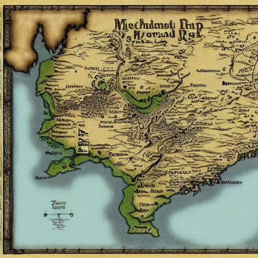 Image similar to map of michigan in middle earth