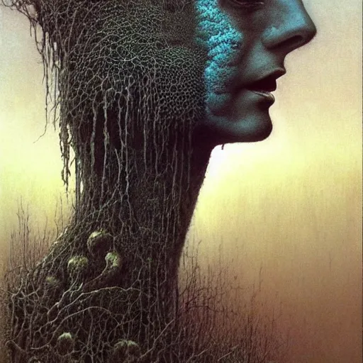 Image similar to 2 0 years old alyson hannigan with short hairs by beksinski, luis royo