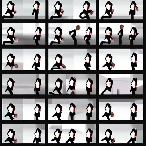 Image similar to an animation of the same man waving his arm from left to right in digital frame by frame, separated into equally sized frames, from'animation types'