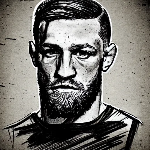 Image similar to sketch of conor mcgregor, epic