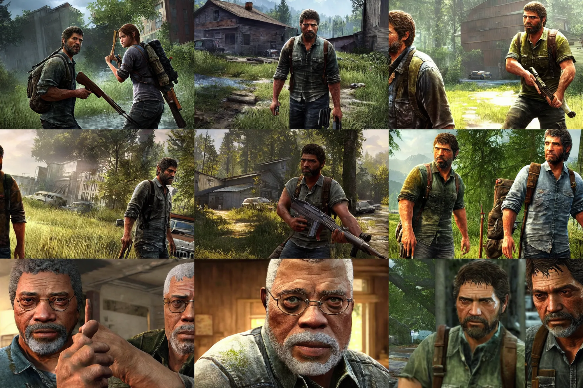 Prompt: a screenshot of james earl jones in the video game the last of us. 3 d rendering. unreal engine. amazing likeness. very detailed. cartoon caricature.