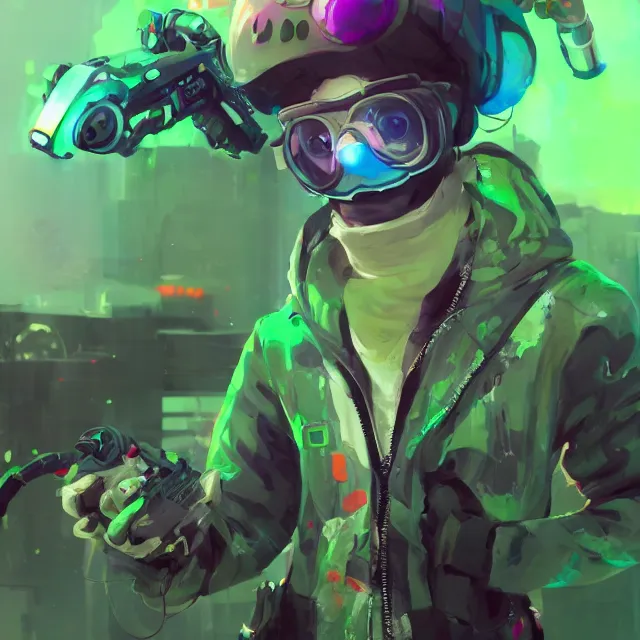 Prompt: a beautiful fullbody portrait of a cute splatoon boy green eyes wearing cyberpunk clothes. character design by cory loftis, fenghua zhong, ryohei hase, ismail inceoglu and ruan jia. artstation, volumetric light, detailed, photorealistic, fantasy, rendered in octane