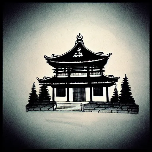 Image similar to zen temple ink