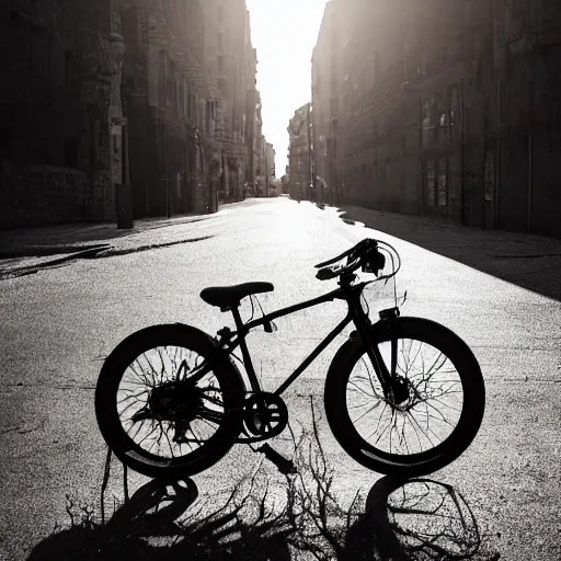 Image similar to akira bike, moody lighting, shallow depth of field, 8 k, ultra realistic,