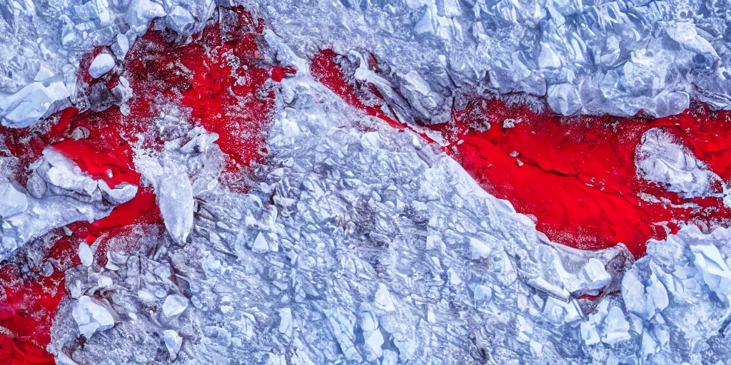 Prompt: antartica with red snow, 8 k, detail, super detailed, awesome, award winning photography, 4 k hdr