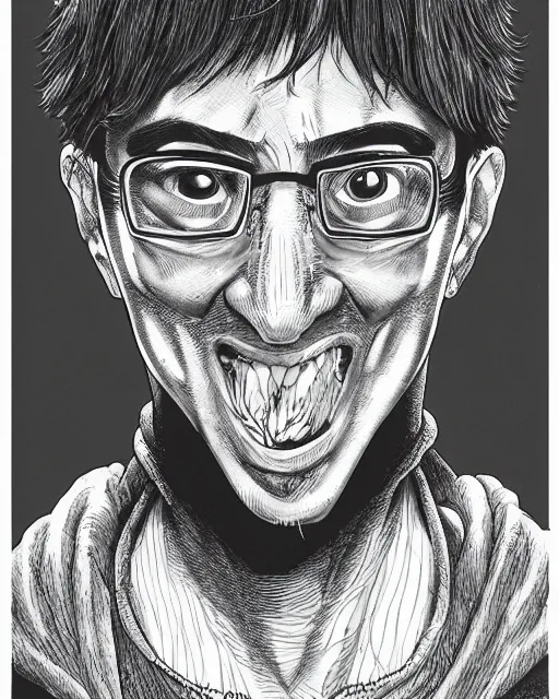 Image similar to Filthy Frank drawn by Kentaro Miura, manga, hyper detailed, maximalist, 8k, High Definition, portrait