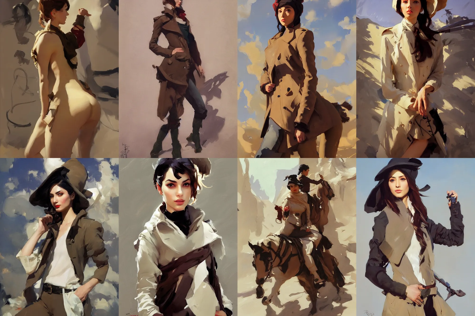 Prompt: portrait of russian iranian asian model girl jodhpurs winter traveler greg manchess painting by sargent and leyendecker, studio ghibli, fantasy, medium shot, asymmetrical, intricate, elegant, matte painting, illustration, hearthstone, by greg rutkowski, by greg tocchini, by james gilleard, by joe fenton