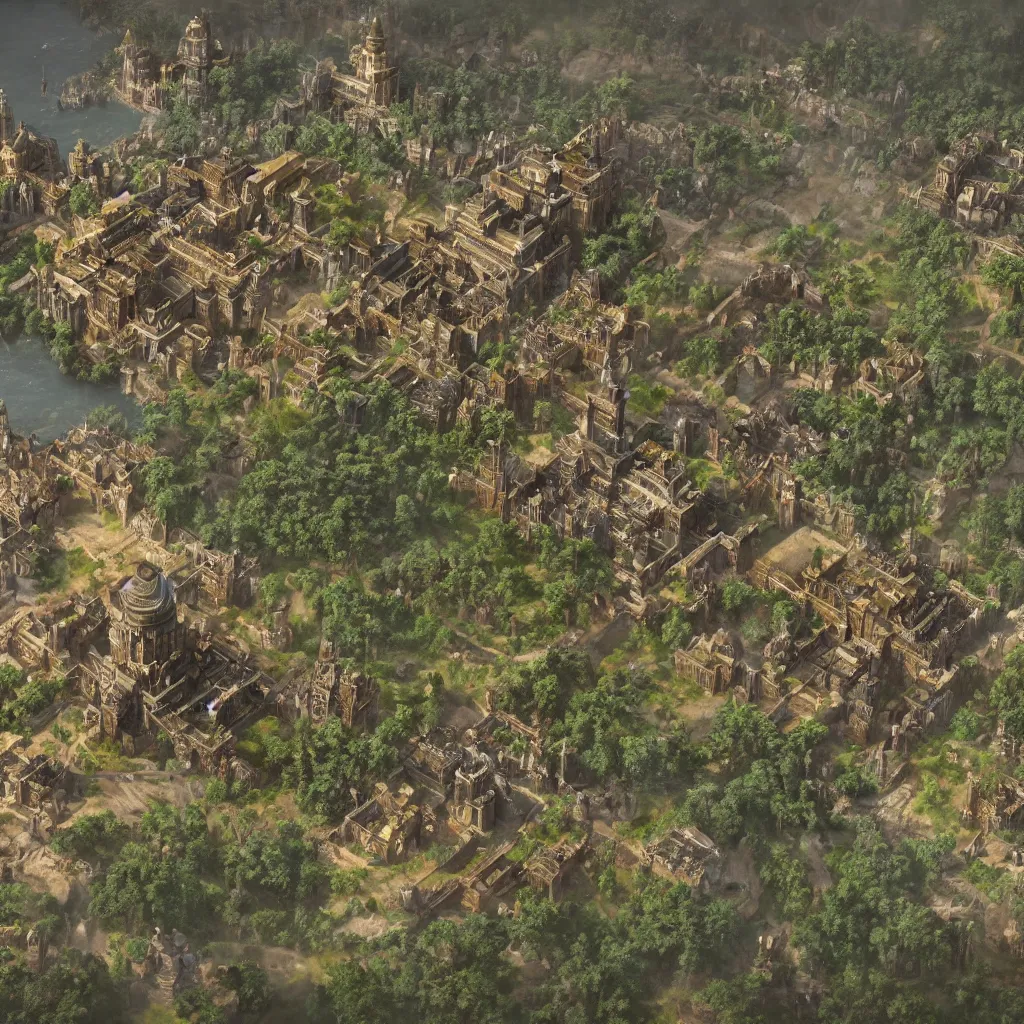 Image similar to A map of Civilization 5, video game, highly detailed, intricate, 8k render, by Greg Rutkowski