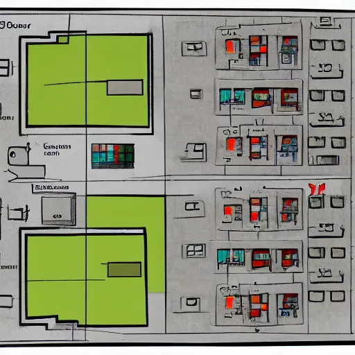 Image similar to schematic of a 100 floor nuclear bunker, with food production, energy production and storage, and highly detailed logistics