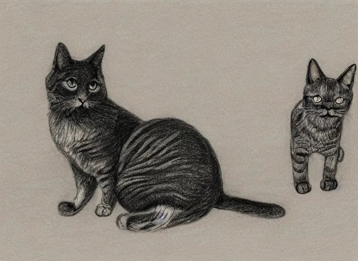 Image similar to a drawing of cat and dog, highly detailed - h 1 0 2 4