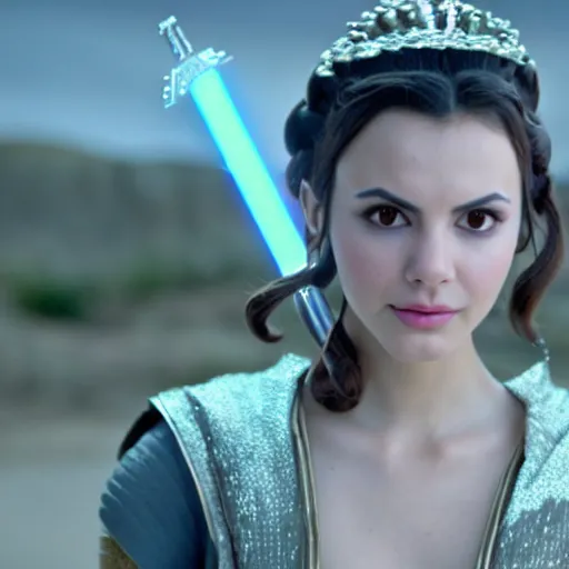 Image similar to victoria justice as princess padme in star wars episode 3, 8 k resolution, cinematic lighting, anatomically correct