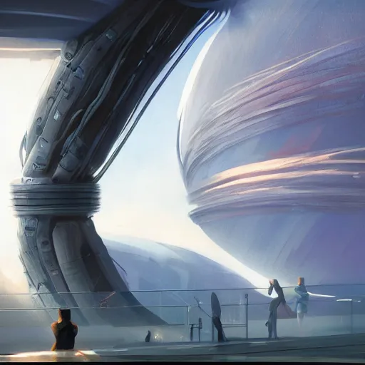 Image similar to detailed face of a woman, dyson sphere, cool skydome, fresh atmosphere, ambient, rick guidice, syd mead, livia prima, greg rutkowski