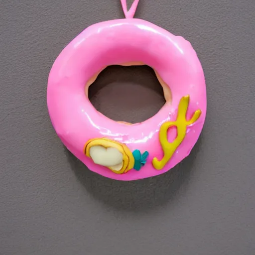 Prompt: flamingo donut