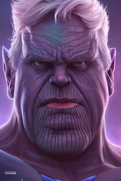 Prompt: Boris Johnson as Thanos, claws are up, X-man costume, Boris Johnson hairstyle, calm, grumpy, portrait, masculine figure, highly detailed, digital painting, artstation, concept art, smooth, sharp focus, illustration, cinematic lighting, art by artgerm and greg rutkowski and alphonse mucha