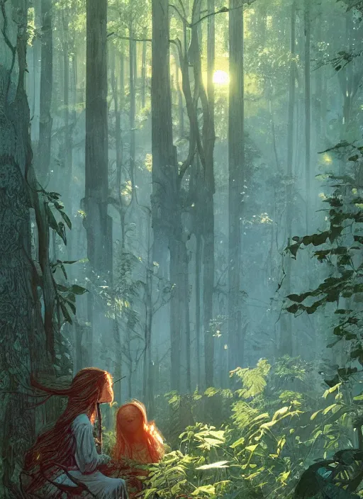 Prompt: technology in the woods gorgeous lighting, sunbeams blue sky, lush forest foliage painting by chiara bautista and beksinski and norman rockwell and greg rutkowski weta studio, and lucasfilm