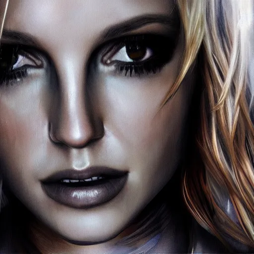 Prompt: portrait of britney spears, intricate, photoreal elegant, highly detailed, centered, grungy, digital painting, artstation, concept art, smooth, sharp focus,