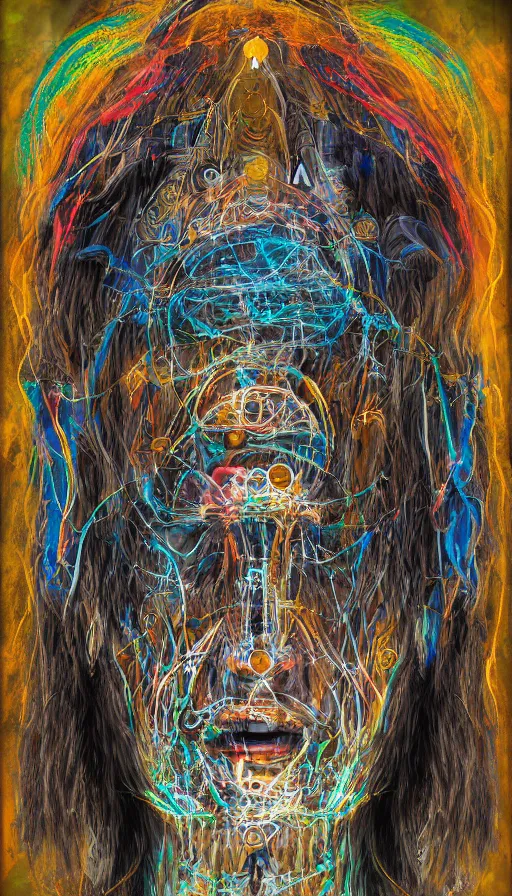 Image similar to portrait of a digital shaman, by khara inc