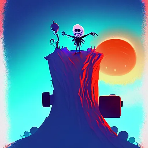 Image similar to curled perspective digital art of a grandpa with a photo camera by anton fadeev from nightmare before christmas