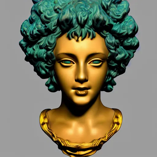Image similar to baroque vaporwave statue bust, trending on art station, 4k UHD, 8k, painting illustration, high detail