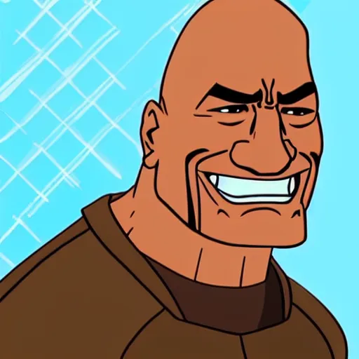 Image similar to dwayne johnson in the style of animated gravity falls