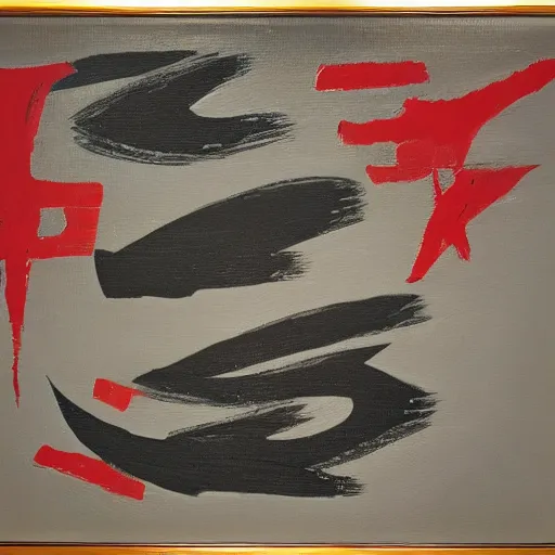 Image similar to a modern abstract painting with less detail with japanese lettering.