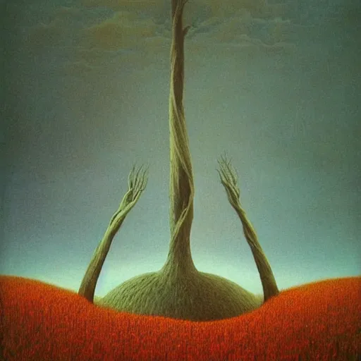 Image similar to 🍁 by zdzisław beksinski