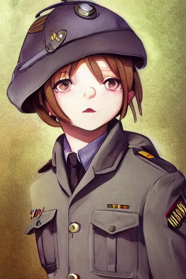 Image similar to beautiful little boy in nazi male uniform. made in abyss art style, sharps focus, cute detailed artwork, anatomically correct, ilya kuvshinov, reflection, perfect composition, wallpaper mobile, digital art, detailed anime soft face, western comic, illustration, realistic, smooth, lois van baarle, soft details, illumination