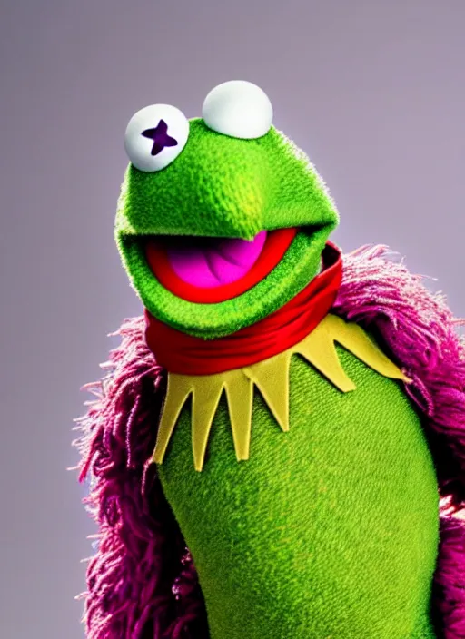 Image similar to studio portrait still of muppet!!!!! vision in avengers infinity war!!!!!! as a muppet muppet as a muppet, 8 k, studio lighting, key light,