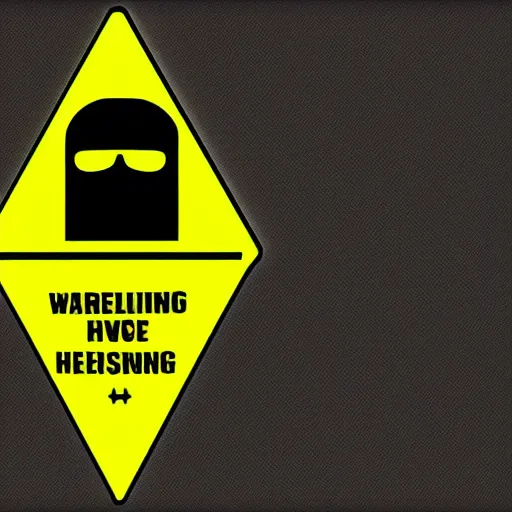 Image similar to warning sign with a vector graphic of heisenberg,