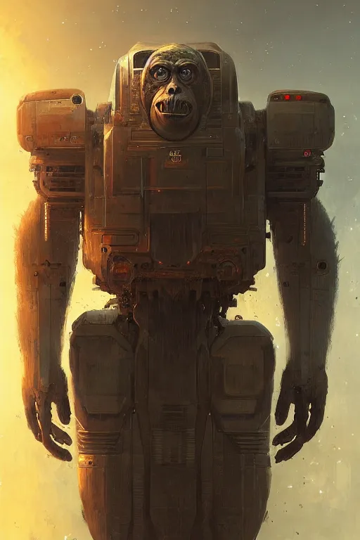 Image similar to large space ape cyborg by anna podedworna, bayard wu, greg rutkowski