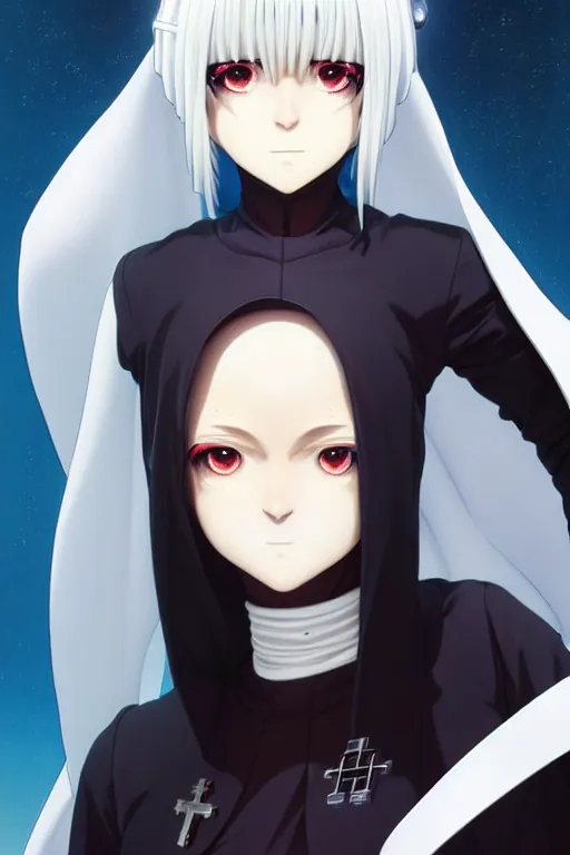 Portrait Anime Cyborg Girl In Nun Clothes Holy Church Stable Diffusion OpenArt