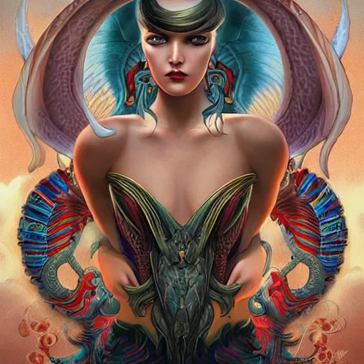 Prompt: mythical dragon, digital art, by Tristan Eaton Stanley Artgerm and Tom Bagshaw