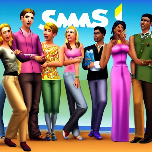 Image similar to sims 2 video game cover art